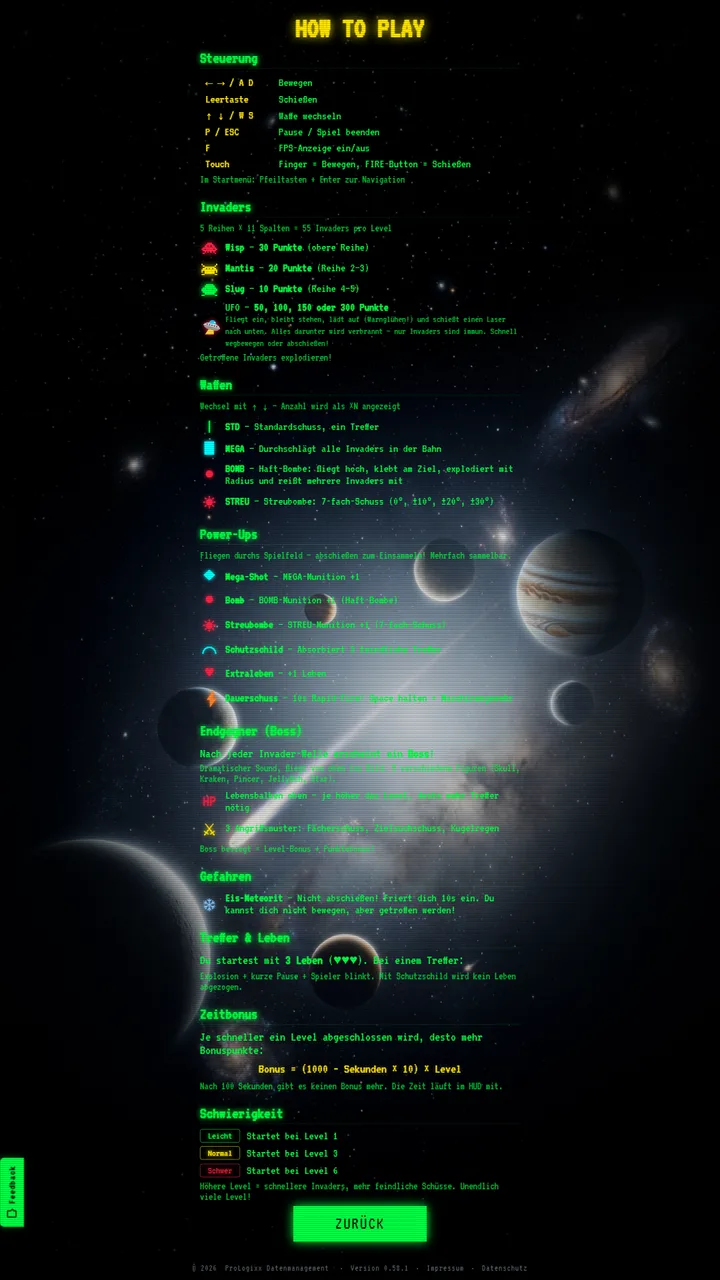 How-to-play-Anleitung mit Steuerung
